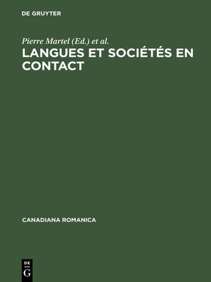 cover image of Langues et sociétés en contact